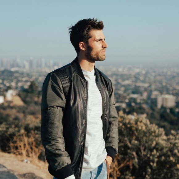 Vegan Leather Bomber Jacket - Picture 2 of 2